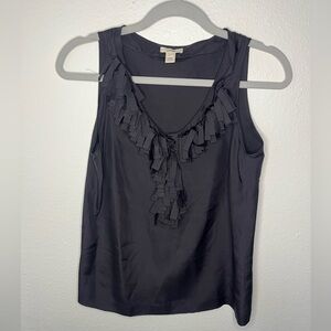 J.Crew 100% Silk Ruffle Front Sleeveless Blouse 👗💙 Size 0